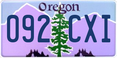 OR license plate 092CXI