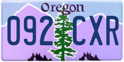 OR license plate 092CXR