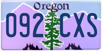 OR license plate 092CXS