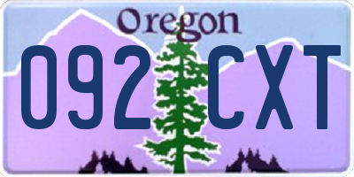 OR license plate 092CXT