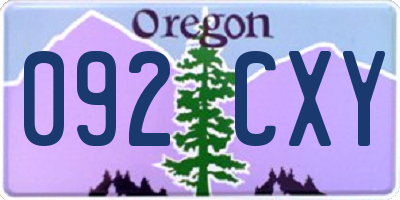 OR license plate 092CXY