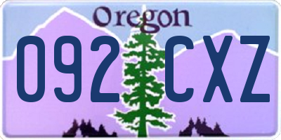OR license plate 092CXZ