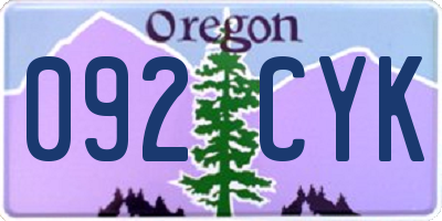 OR license plate 092CYK