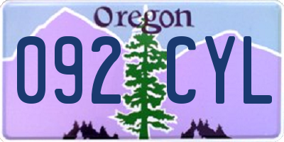 OR license plate 092CYL