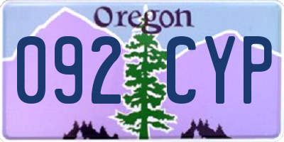 OR license plate 092CYP