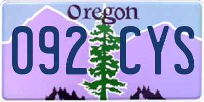OR license plate 092CYS