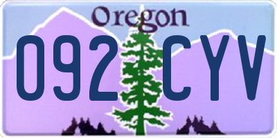 OR license plate 092CYV
