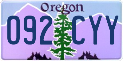 OR license plate 092CYY