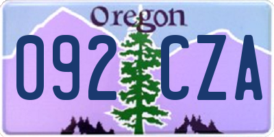 OR license plate 092CZA