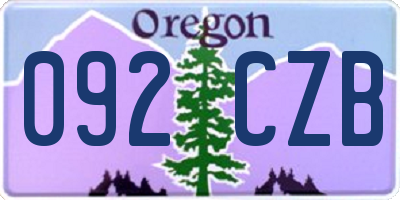 OR license plate 092CZB