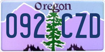 OR license plate 092CZD