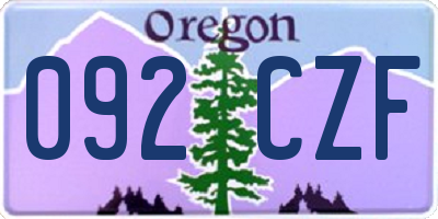 OR license plate 092CZF