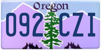 OR license plate 092CZI