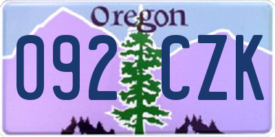 OR license plate 092CZK