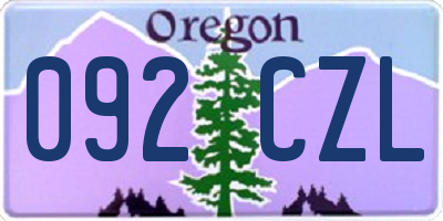 OR license plate 092CZL