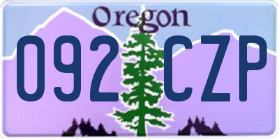 OR license plate 092CZP