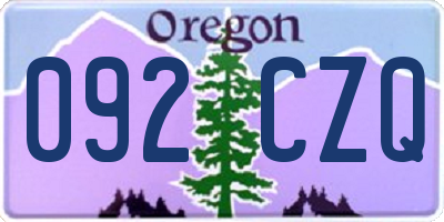 OR license plate 092CZQ