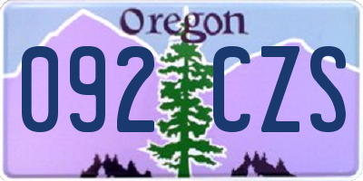 OR license plate 092CZS