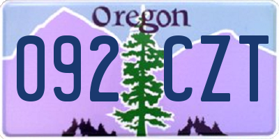 OR license plate 092CZT