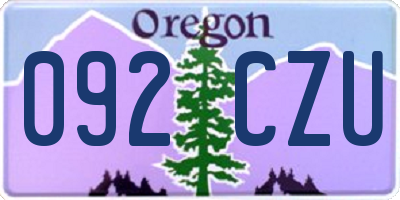 OR license plate 092CZU