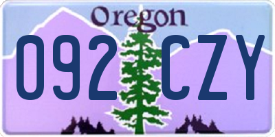 OR license plate 092CZY