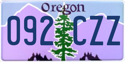 OR license plate 092CZZ