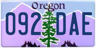 OR license plate 092DAE