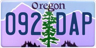 OR license plate 092DAP