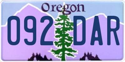 OR license plate 092DAR