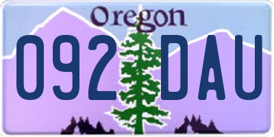OR license plate 092DAU