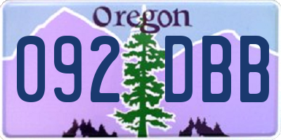 OR license plate 092DBB