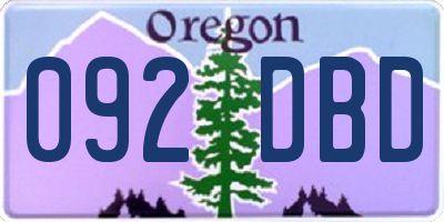 OR license plate 092DBD