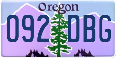 OR license plate 092DBG
