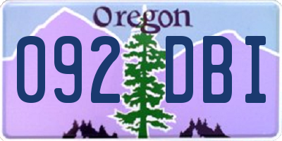 OR license plate 092DBI