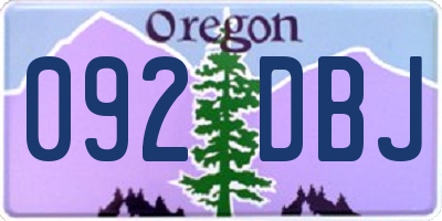 OR license plate 092DBJ