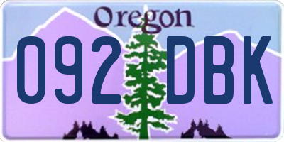 OR license plate 092DBK