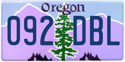 OR license plate 092DBL