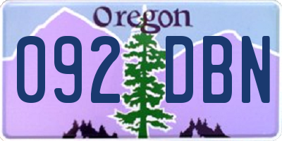 OR license plate 092DBN