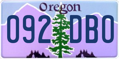 OR license plate 092DBO