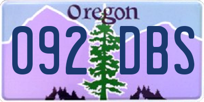 OR license plate 092DBS