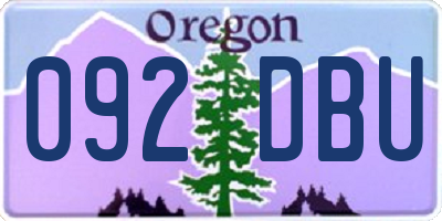 OR license plate 092DBU