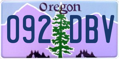 OR license plate 092DBV