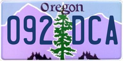 OR license plate 092DCA