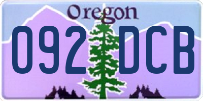 OR license plate 092DCB