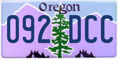 OR license plate 092DCC
