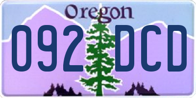OR license plate 092DCD