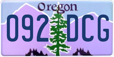 OR license plate 092DCG