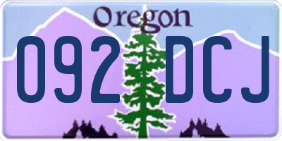 OR license plate 092DCJ