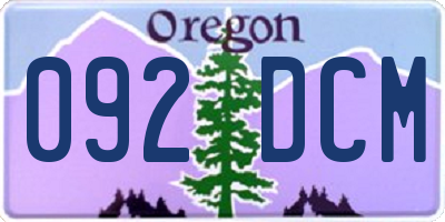 OR license plate 092DCM
