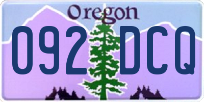 OR license plate 092DCQ